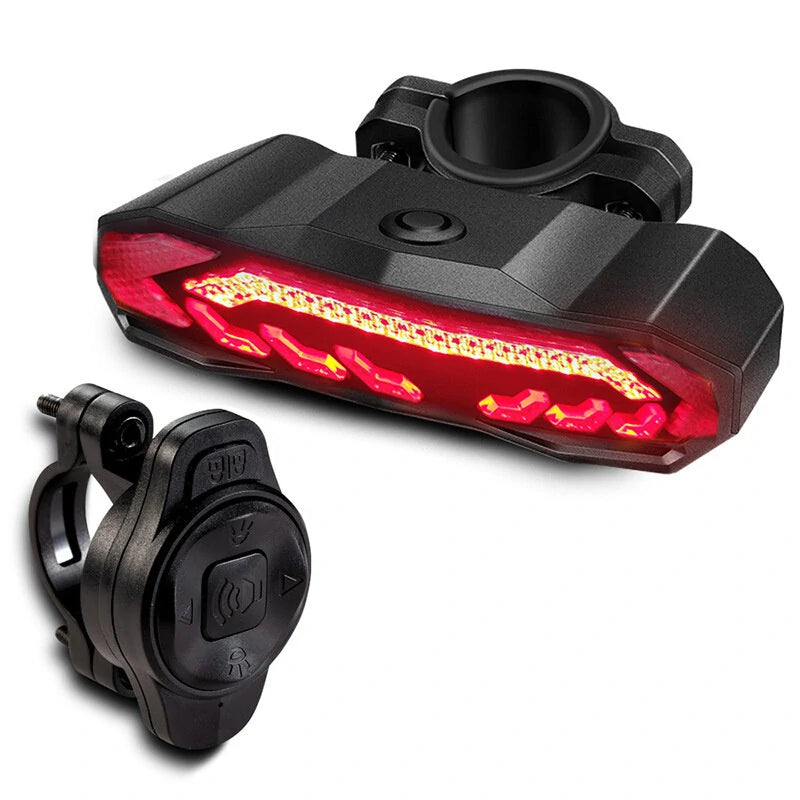 BIKIGHT Smart Brake Sensing Bike Taillight 1500mAh Battery Adjustable Parameters Alarm Rear Light 6 Light Modes USB-C Rechargeable IP65 Waterproof Bicycle Rear Light with 110dB Horn Wireless Remote