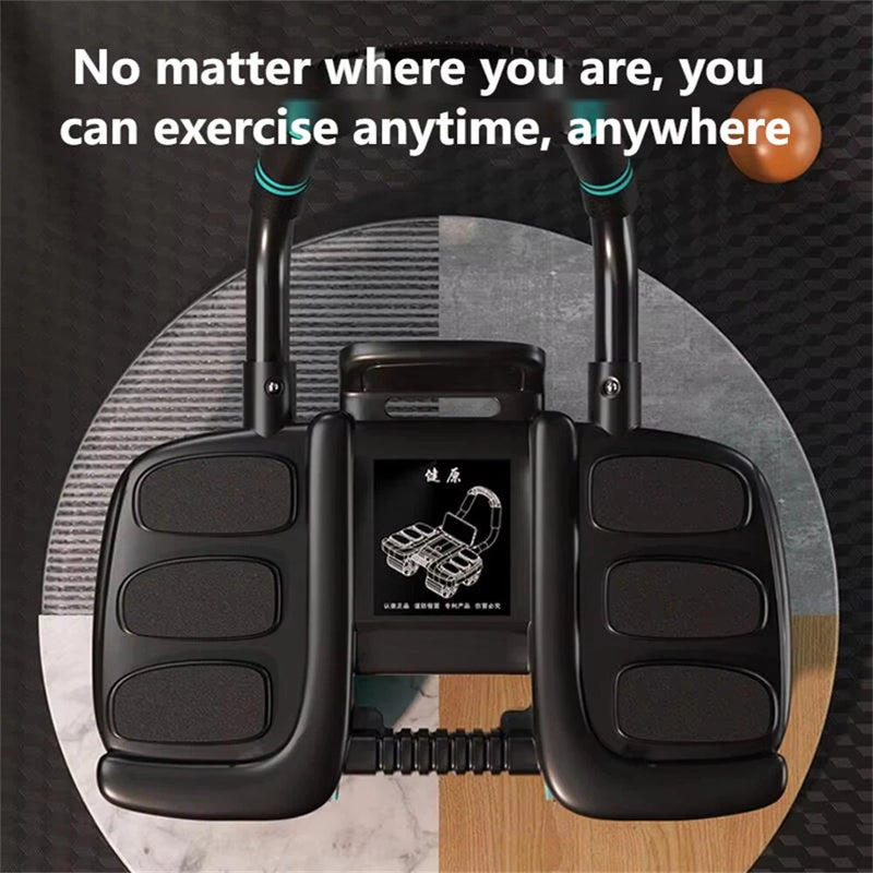 Bominfit 4 Wheel 6 Elbow Support Smart Brakes Abdominal Exerciser with Phone Holder Auto Silent Rebound Home Gym Fitness Equipment for Exercise Abs