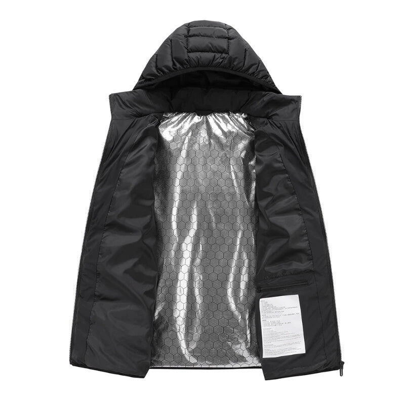 TENGOO HJ-11 Unisex 11 Areas Heating Jacket 3-Modes Adjust USB Electric Heated Coat Thermal Hoodie Jacket for Winter Sport Skiing Cycling