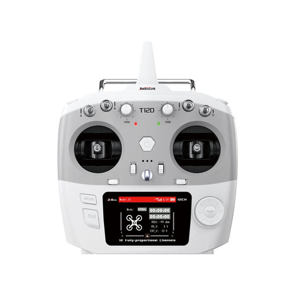 RadioLink T12D 2.4GHz 12CH PWM & SBUS & PPM & CRSF 2.8-Inch Color Screen Radio Transmitter with R12F Receiver for Helicopters RC Aircraft Gliders Car Boat