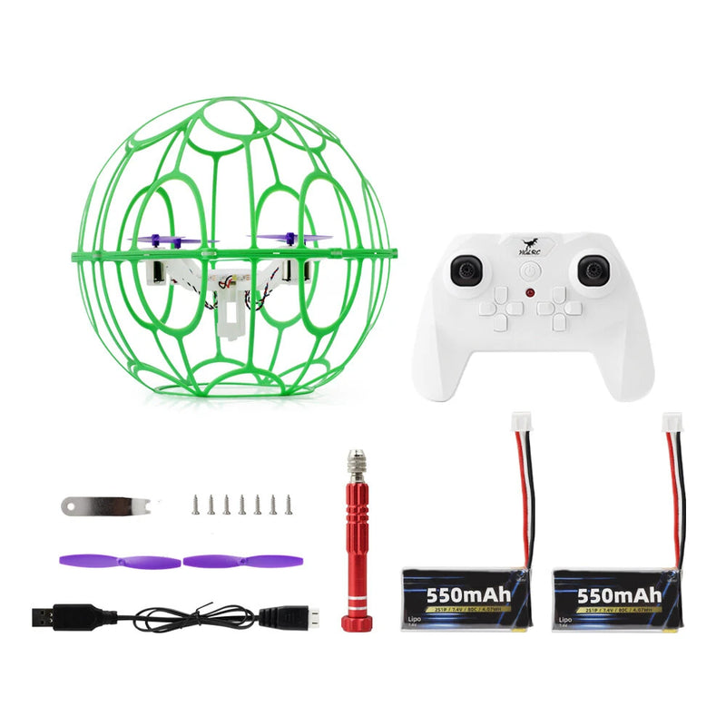 HGLRC B200 Soccer 120mm Wheelbase 2S Barometric Altitude Hold Mode Spherical Fully Protected Kids Gifts 2.4G 4CH 6-Axis Remote Control RC Toys Drone Quadcopter RTF