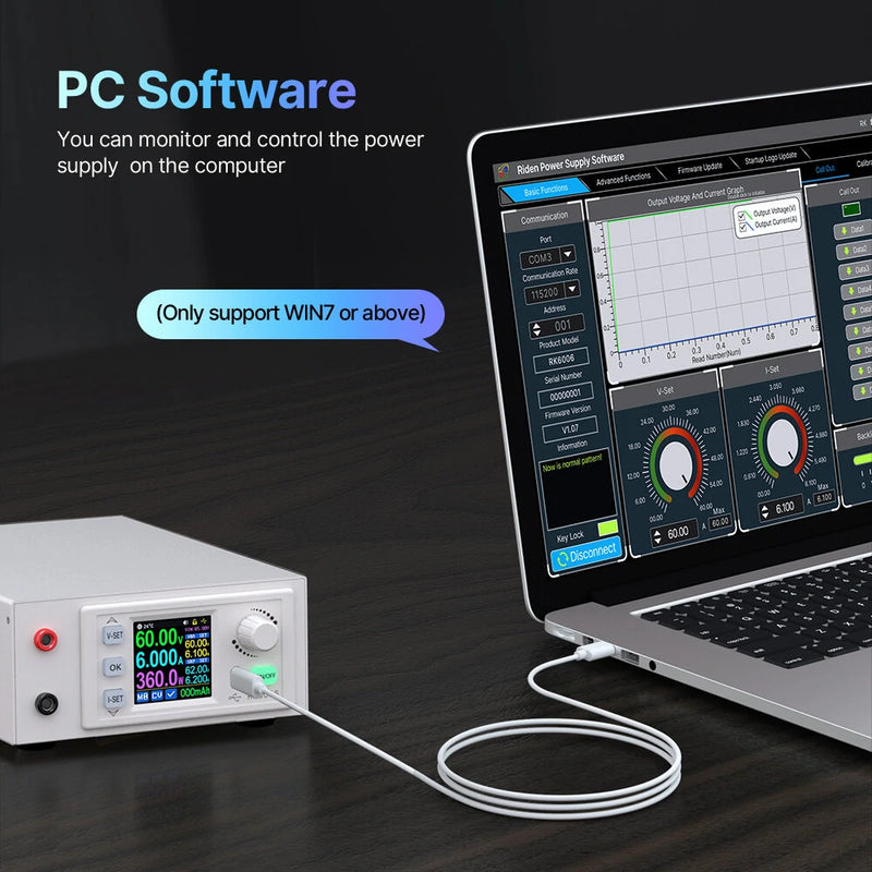 RIDEN RK6006-C Digital Power Supply High Precision 60V 6A with Overvoltage Protection and HD Display for Efficient Power Control