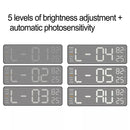 Electronic Wall Clock Temperature Humidity Display Metal Brushed Multifunctional Wall Clock Digital LED Electronic Alarm Clock