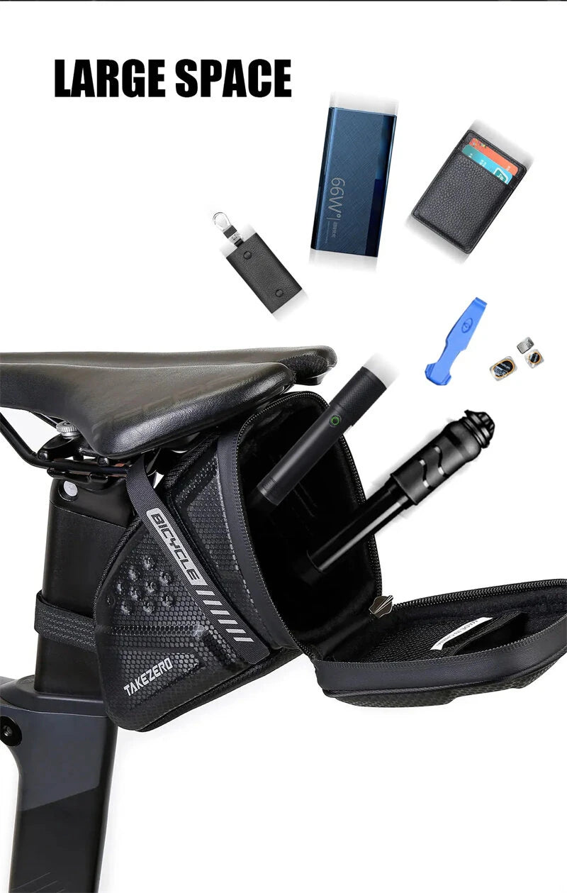 TAKEZERO TZ07 1L Lage Capacity PU Mountain Bike Clearing Bag Road Bike Rear Bag OligHard Shell Riding Equipment Accessories