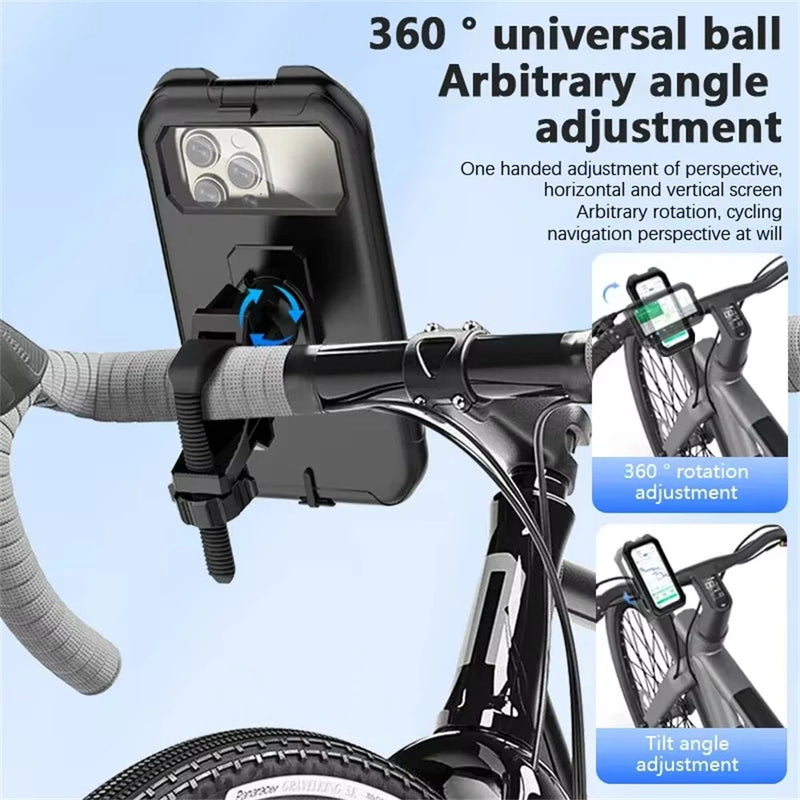XANES 7-inch Bicycle Phone Holder Support TPU Touch Screen Waterproof Universal Bike GPS 360 Swivel Adjustable Motorcycle Cellphone Holder