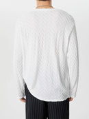 INCERUN Mens Solid Color Cut V-neck Long Sleeve Top Casual Shirts