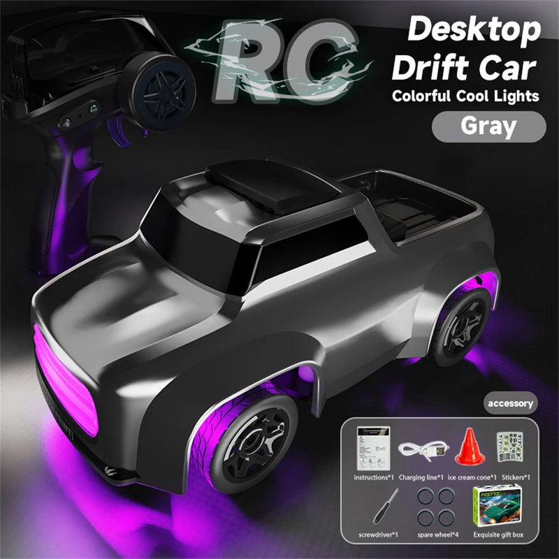 JJRC Q197 RTR 1/64 2.4G 4WD Drift RC Car Mini Race LED Light Radio Control High-Speed Motor Full Proportional On-Road Racing Vehicle Model Boys Gifts Desktop Micro Toys