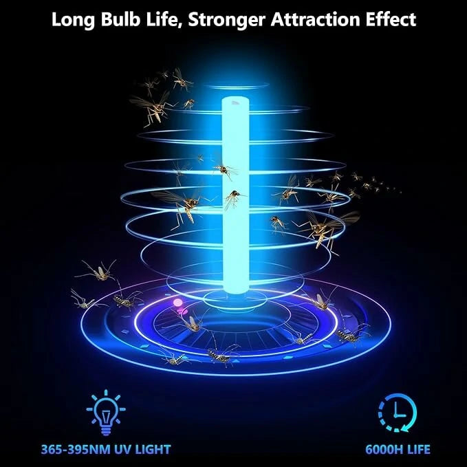 Solar Bug Zapper with LED Light 4000mAh Rechargeable Battery Cordless Electric Mosquito Zapper for Outdoor and Indoor