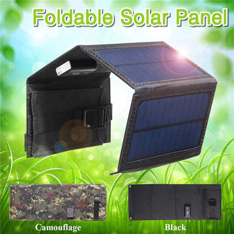 IPRee 20W Foldable Solar Panel Drop-resistant USB Solar Panel Cells for Outdoor Activities Emergency Mobile Phone Power Battery Cells for Car Boat Caravan Camp