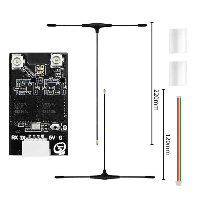 SEQURE ELRS 915MHz/868MHz Dual RX True Diversity Dual Antenna Long Range High Refresh Rate Receiver for FPV Racing Drone RC Airplane Helicopter