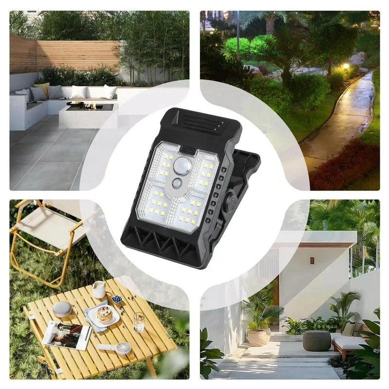 IPRee 3 Mode Solar Clip Lights IP65 Waterproof Super Bright Motion Sensor Lights Energy Conservation Warm Light Garden Wall Light