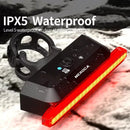 MEROCA Super V Smart Brake Sensing Bike Taillight 500mAh Battery 6 Lighting Modes IPX5 Waterproof Type-C Rechargeable Bicycle Rear Light