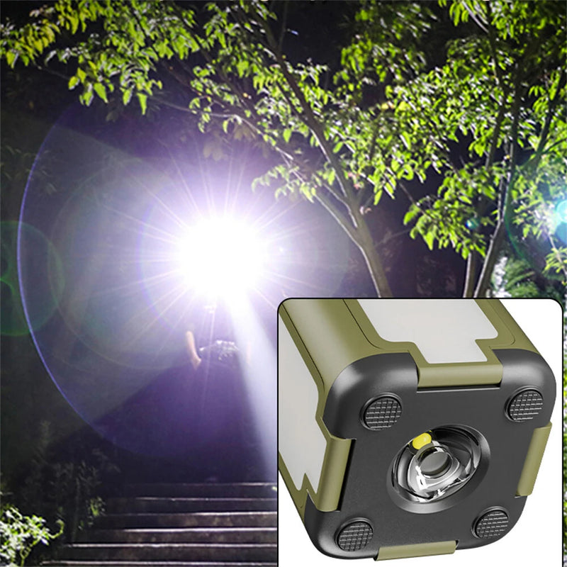 IPRee Portable Solar Camping Lantern LED Rechargeable Outdoor Hanging Tent Lamp Folding LED  With Hook Emergency Camping Light