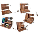 Multifunctional Desktop Charging Mobile Phone Holder Wooden Phone Storage Stand Key Holder Wallet Stand Watch Organizer