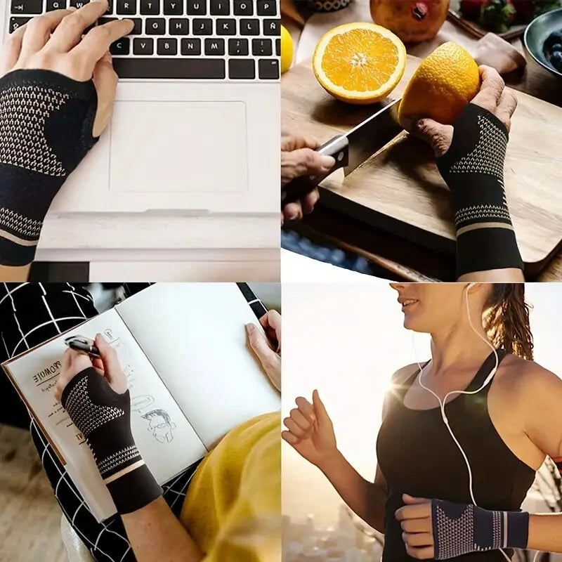 1PCS Sport Wrist Strap Copper Fiber Anti-slip Breathable Protect Wrist Hand Sleeve for Gym Basketball Workout