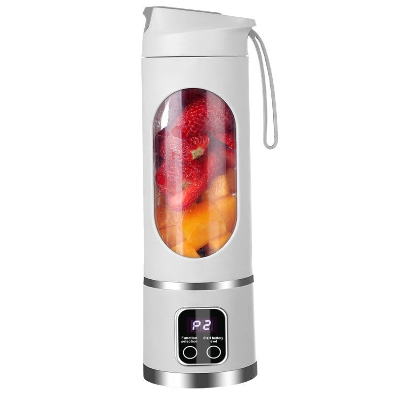 450ml Portable Juicer Cup 12 Blade Head USB Charging Mini Blender Electric Juicer 3 Gears Double Cover Fruit Mixer