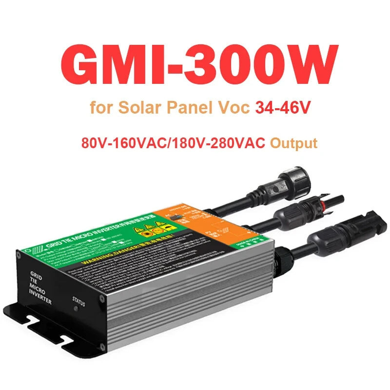 MPPT Solar Grid Tie Micro Inverter 300W for Balcony Power Plant DC18V-50V to AC110V-230V 50HZ/60HZ Solar PV Waterproof Inverter