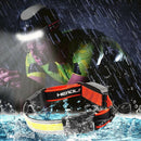 COB LED Headlight with Red Strobe Warning USB Rechargeable Headlight Red Light Floodlight Perfect for Riding and Working Head Lamp