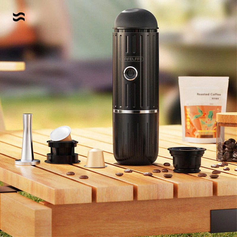 CAFELFFE Portable Italian Espresso Machine Set 2-In-1 Capsule Powder Fast Charge Electric Wireless Heating Coffee Machine for Outdoor