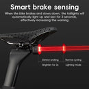 ROCKBROS R2 Smart Brake Sensing Bike Taillight Same Frequency Induction Rear Light 4 Lighting Modes IPX6 Waterproof Type-C Rechargeable Bicycle Rear Light