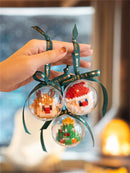 Christmas DIY Mini Building Blocks Set Santa Snowman Reindeer Christmas Tree Holiday Gifts for Decorations Creative Assemble Kit