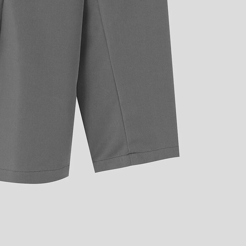 INCERUN Men Long Sleeved Blazer with Slanted Lapels and Metal Buttons and Shoulder Pads Fashion Loose Fit Blazers for Big Men Large Size S-5XL