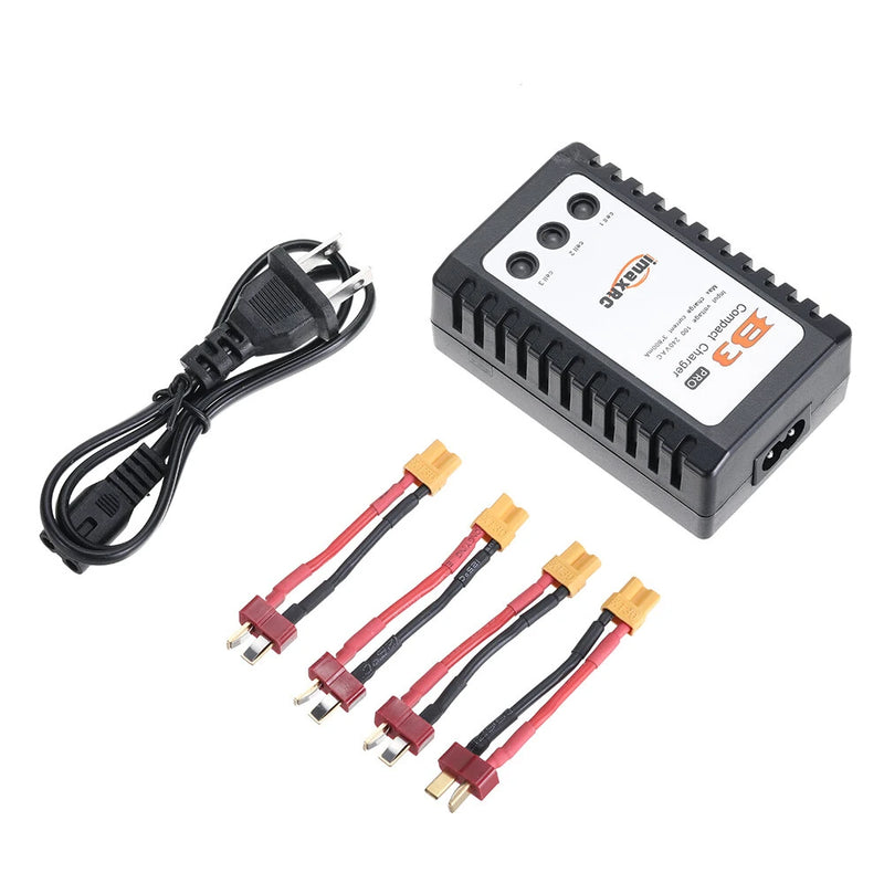 4PCS ZOP Power 7.4V 600mAh 60C 2S LiPo Battery JST + T Plug with B3 Charger XT30 Adapter Cable for RC Models