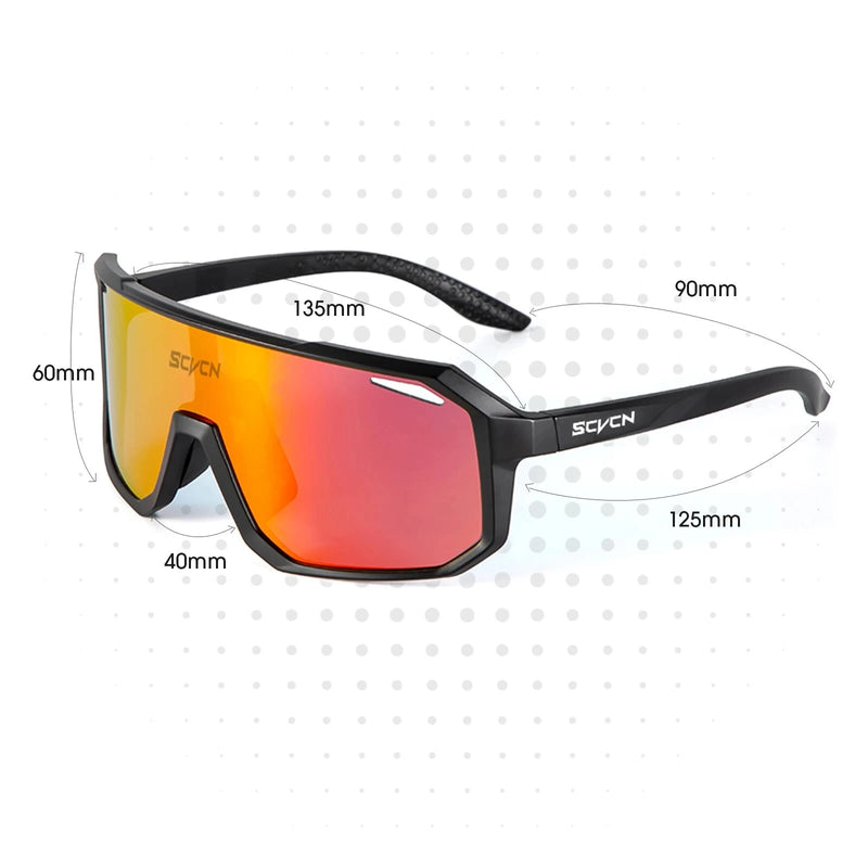 SCVCN UV400 Protection HD Polarized Cycling Sunglasses PC Colorful Sports Goggles for Outdoor Riding Fishing