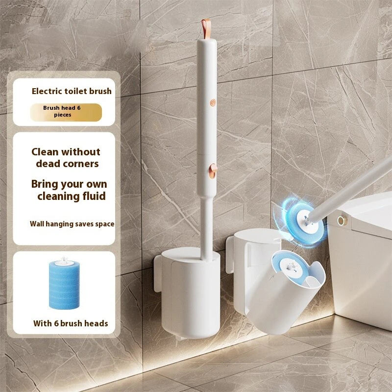 Tevorex Electric Toilet Brush Wall-Mounted Household Toilet Cleaning Brush Disposable Head Replacement Bathroom Cleaning Tool