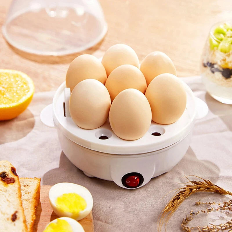 350W Electric Egg Cooker 7 Eggs Capacity 360 Steaming Multifunctional Food-grade Material Quick Heating for Breakfast