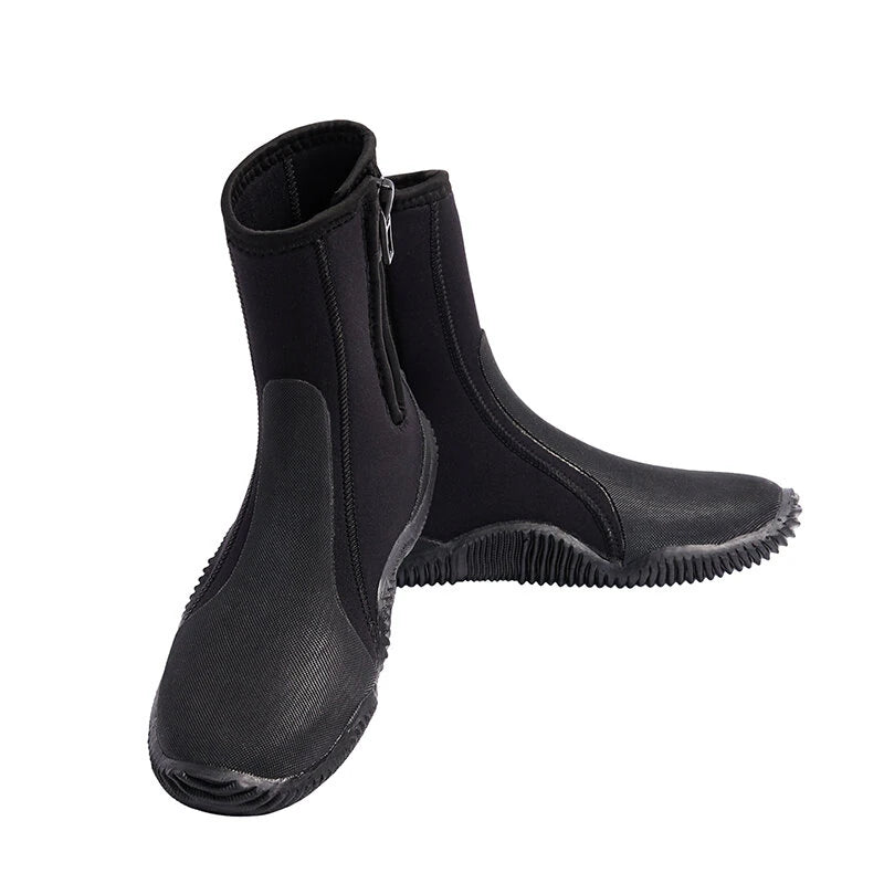 DIVE&SAIL 5MM Diving Boots Adult Snorkeling Booties Non Slip Silicone Sole Comfortable Wetsuit Boots for Beach Windsurfing Kayaking