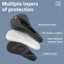 WEST BIKNIG Thickened Sponge High Elasticity Bike Seat Cushion PU Leather Soft Waterproof Hook Loop Fastening Bicycle Saddle Cover