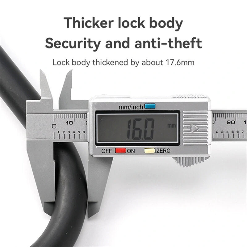 U Shape Bike Lock Silicone Soft Anti-Theft with 2 Keys Safety Lock for MTB Bike Road Bike