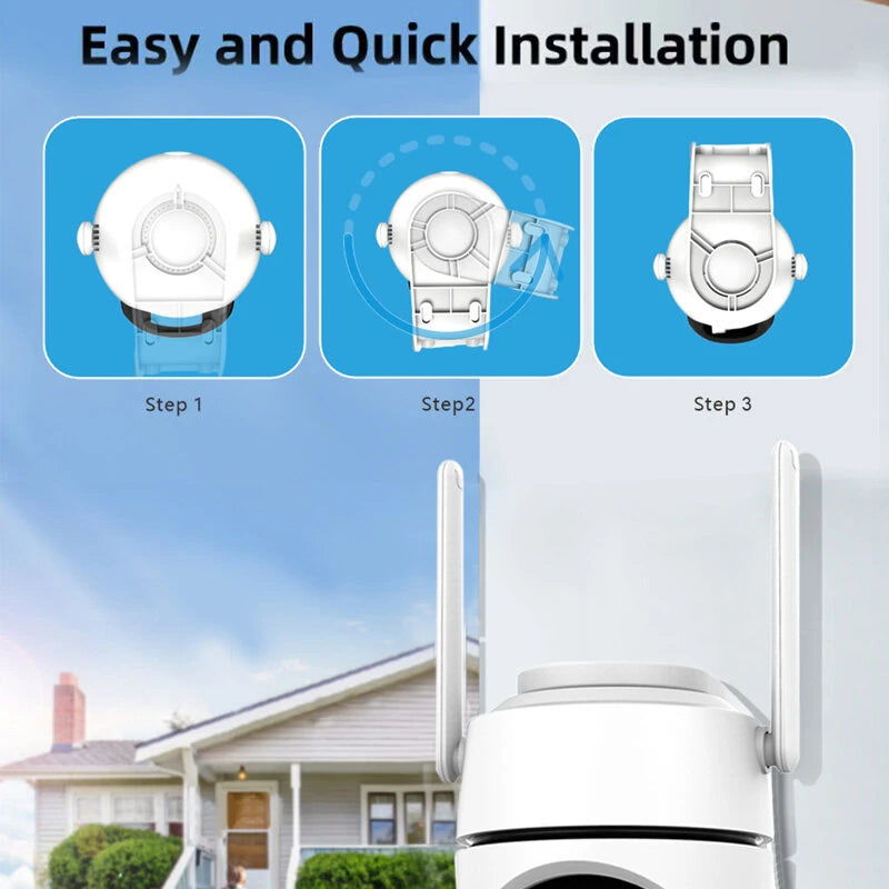 1080P 5X Zoom WiFi Security Camera 2K HD PTZ Panoramic View Color Night Vision Motion Detection Two Way Audio ICSEE APP IP65 Waterproof Work with Alexa Google Assistant