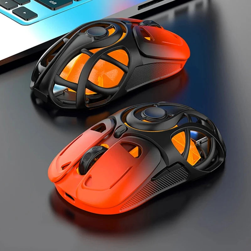 K-Snake X10 Tri-Mode Wireless Gaming Mouse Hollow Design 10000DPI RGB Lighting 400mAh Battery 10000Hz Polling Rate 71g Lightweight 2.4G/Bluetooth/Wired Esports Gamer Mice