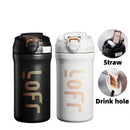 IPRee 600ml/21OZ Portable Thermal Coffee Mug with Straw Double Wall Insulated Sublimation Tumble Leakproof Water Thermos Portable Coffee Cup
