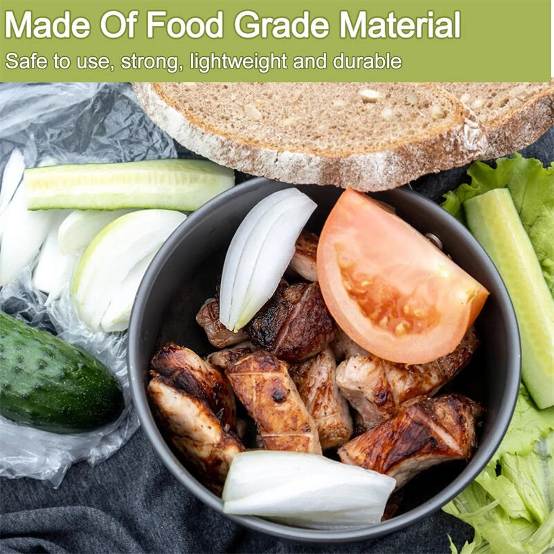 Lightweight Aluminum Alloy Camping Pot Hiking Picnic Tourist Tableware Set Outdoor Stove Pot Pan Plastic Bowl Outdoor Cookware