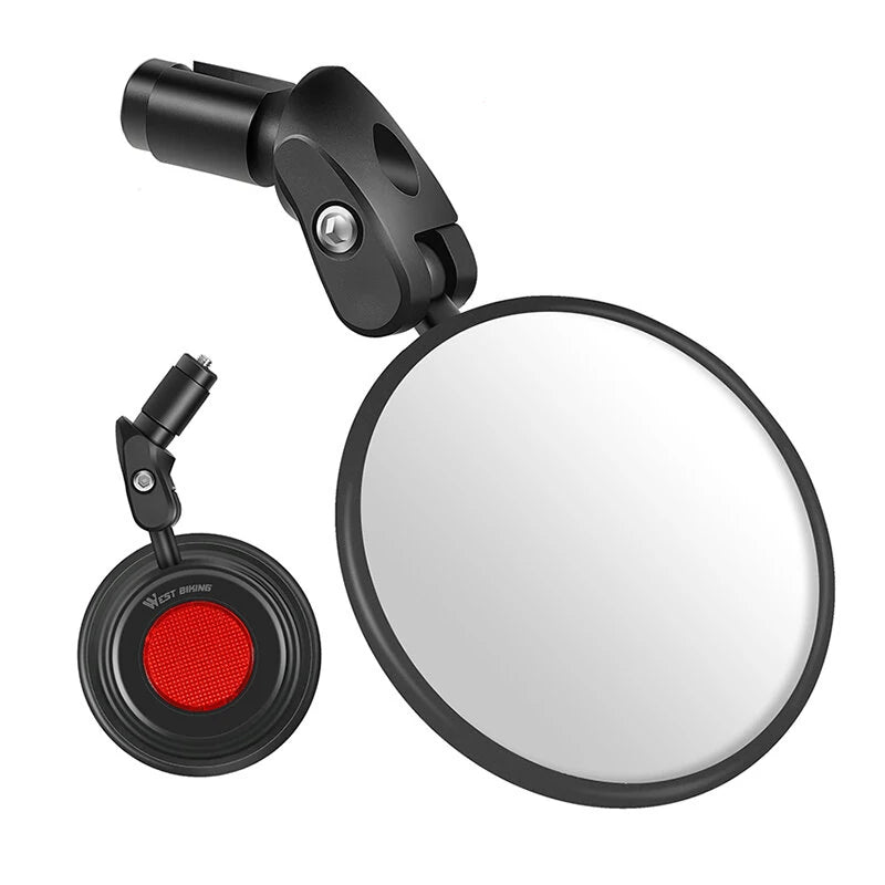 WEST BIKING Round Bicycle Rearview Mirror 360Rotatable Convex Safety Cycling Motorcycle MTB Bike Rearview Mirror