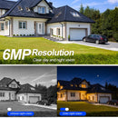 Three Lens 6MP HD Solar Powered Security Camera 5X Zoom PTZ Color Night Vision Red Blue Alarm Wireless WiFi Outdoor AI Human Detection Weatherproof Camera