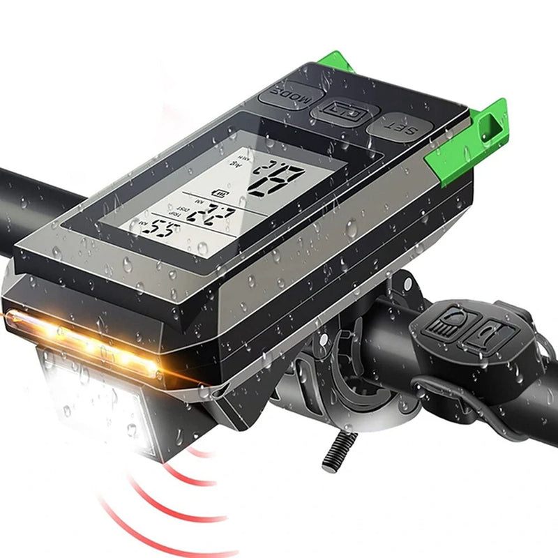 3 in 1 Smart Bike Headlight 800Lm Brightness 2000mAh Battery IP65 Waterproof with Speedometer Horn LED Bike Lamp Cycling Flashlight