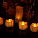 12pcs LED Electronic Tealight Remote Control Timing Tears Christmas Wedding Birthday Confession Decoration Flash Candle with 2-Key Remote Control
