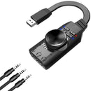 PLEXTONE GS3 USB 7.1CH Computer Game Sound Card with Volume Knob External Gaming Audio Card 3.5mm USB Adapter Plug and Play for PC Laptop PUBG