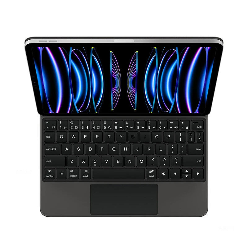 Multi-language Tablet Protective Keyboard Case with Touchpad for iPad Pro 11(M4) Foldable Backlight Keyboard Cover