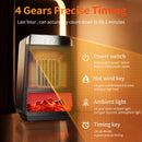 1500W 3D Dynamic Flame Heater PTC Rapid Heating Heater 2 Gear Hot Wind Ambient Light 4 Gears Timing Function for Home Office