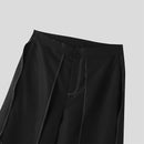 INCERUN Mens Topstitching Irregular Layered Design Black Pants Skirt Design Hemmed Trousers