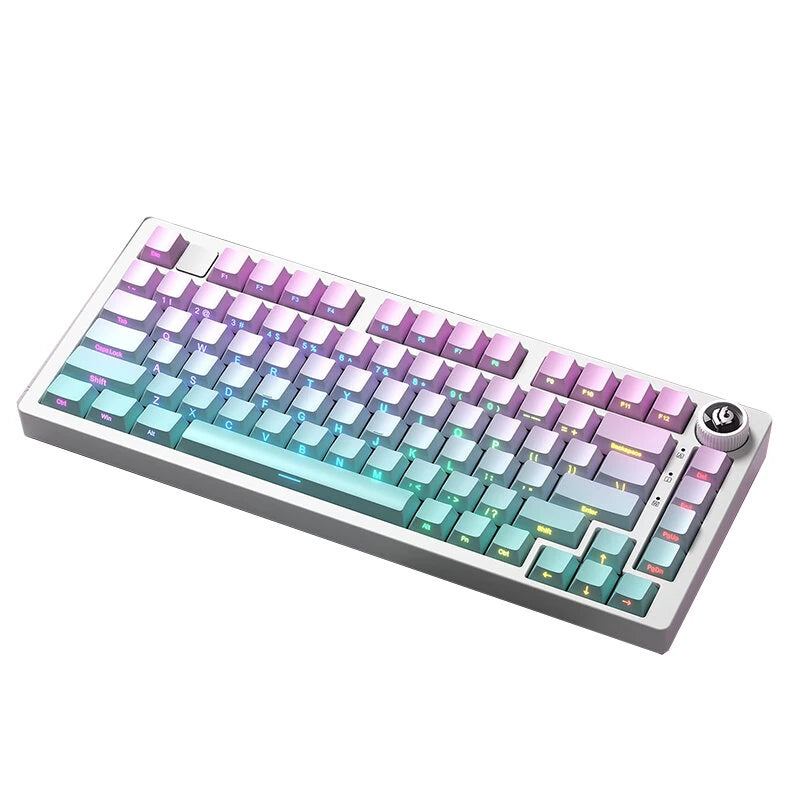 LEOBOG Hi75C Pro Custom Mechanical Keyboard Tri Mode Aluminum Alloy Gasket Structure 2.4G/bluetooth/Wired Hot Swappable 81 Keys RGB Backlit Gaming Keyboard