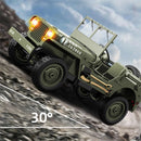 JJRC C8815 RTR 1/10 2.4G 4WD RC Car Willys Military Truck Off-Road Climbing LED Light Optional Winch Canopy Metal Frame Rock Crawler Full Proportional Vehicles Models Toys