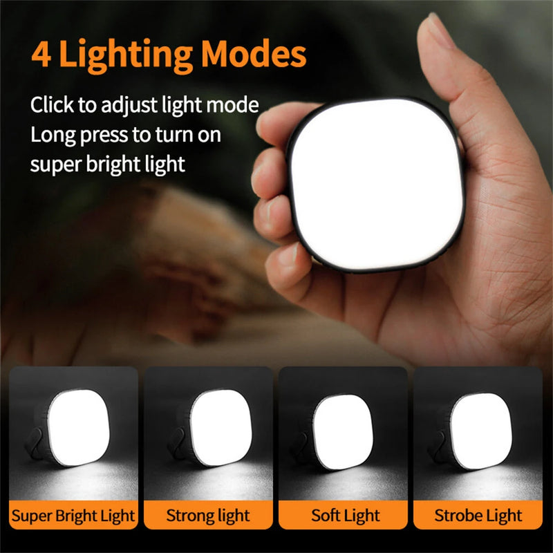 IPRee Mini Camping Light Rechargeable Magnetic Work Lamp with Built-in Lithium Battery, Waterproof Outdoor Repair Lantern Emergency Light