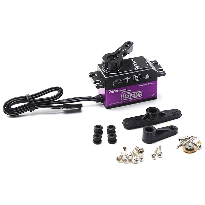 YIPINServo 25KG Digital Servo Metal Gear Servo Waterproof for 1/8 1/10 Scale RC Cars Robot Manipulator