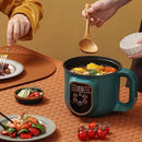 600W Electric Cooking Pot Portable 1.8L Stainless Steel with Timer Removable Cord for Home Camping Picnics Food Grade Material